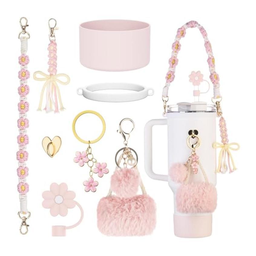 Silicone Straw Lid Silica Gel Cup Cover Water Bottle Handle Strap