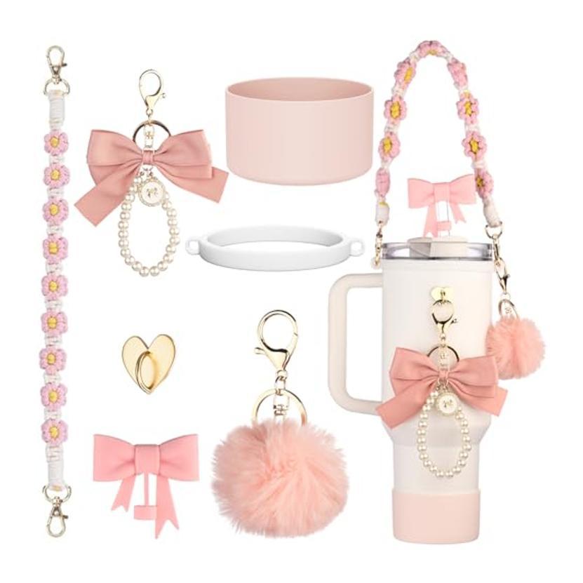Silicone Straw Lid Silica Gel Cup Cover Water Bottle Handle Strap